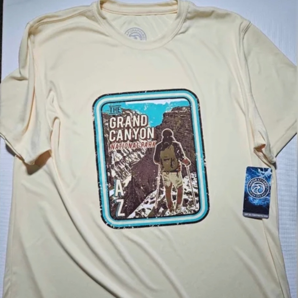 Grand Canyon National Park Shirt Mens Medium Vapor Apparel UPF 50 Hiking Tee NEW